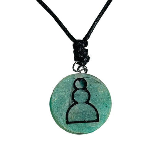 Rush Green Pawn - Handmade Resin Chess Necklace
