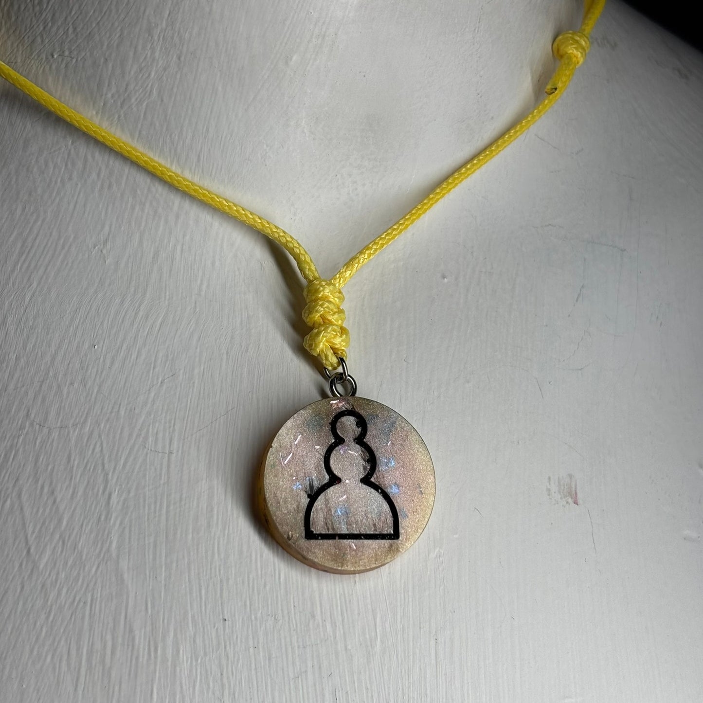 Classic Yellow Pawn - Handmade Resin Chess Necklace