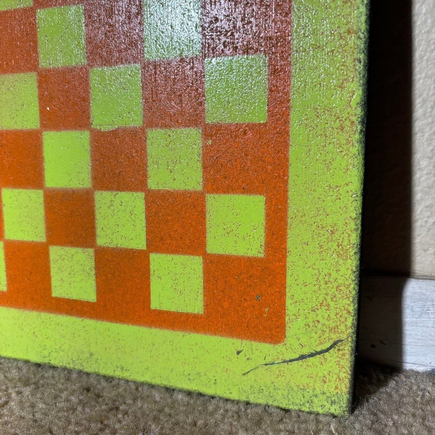 Green & Orange - Painted Chess Board