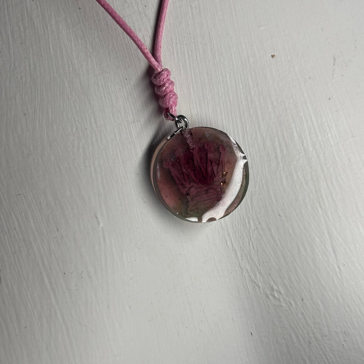 Splendid Pink Queen - Handmade Resin Chess Necklace