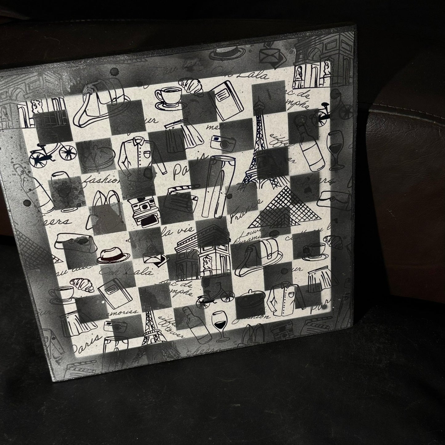 Black & Whites Random Items - Scrapbook Chess Board