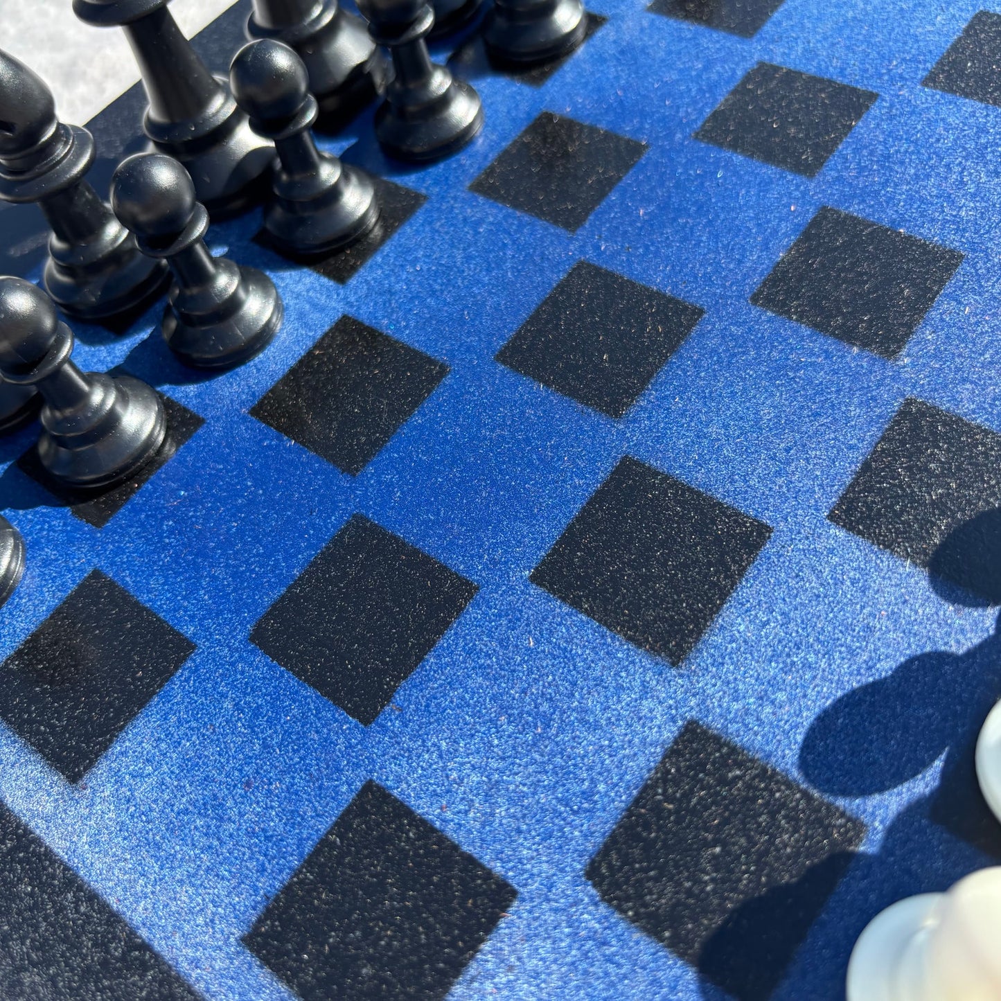 Dark Blue & Black - Painted Chess Set
