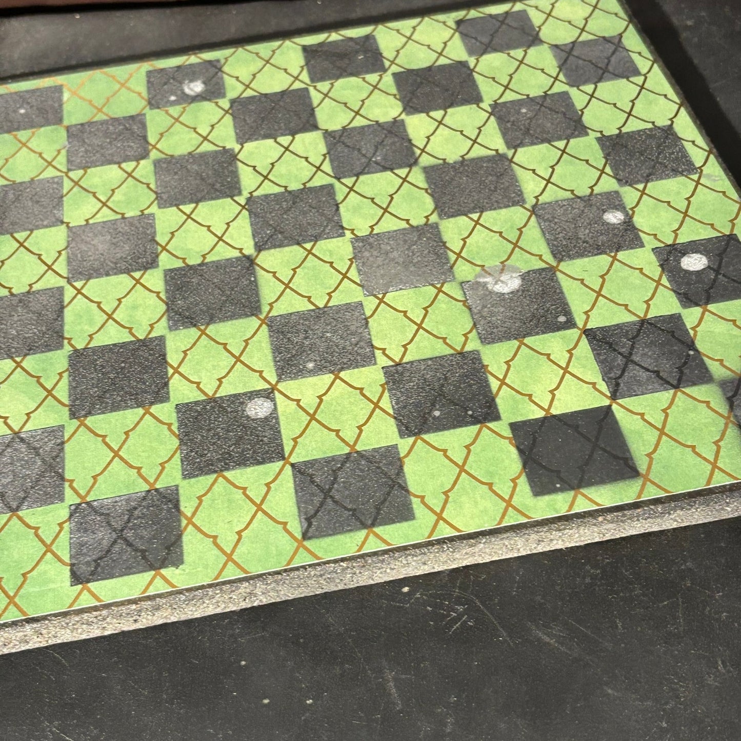 Vintage Green - Scrapbook Chess Board