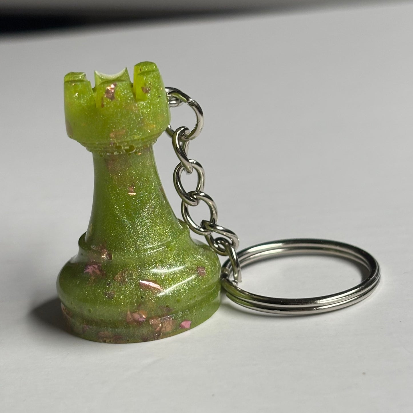 Green Rook - Handmade Resin Keychain