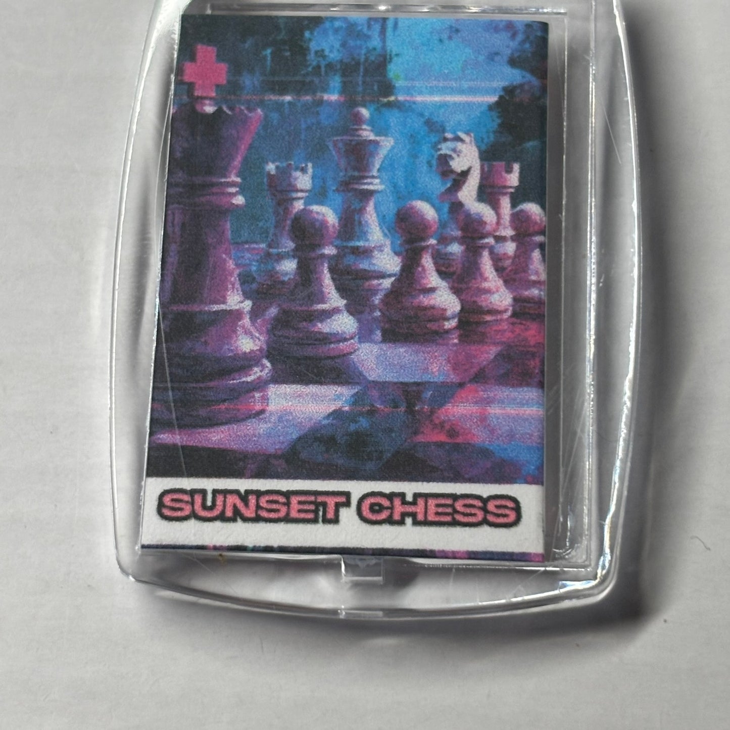 Color Purple - Chess  Photo Keychain