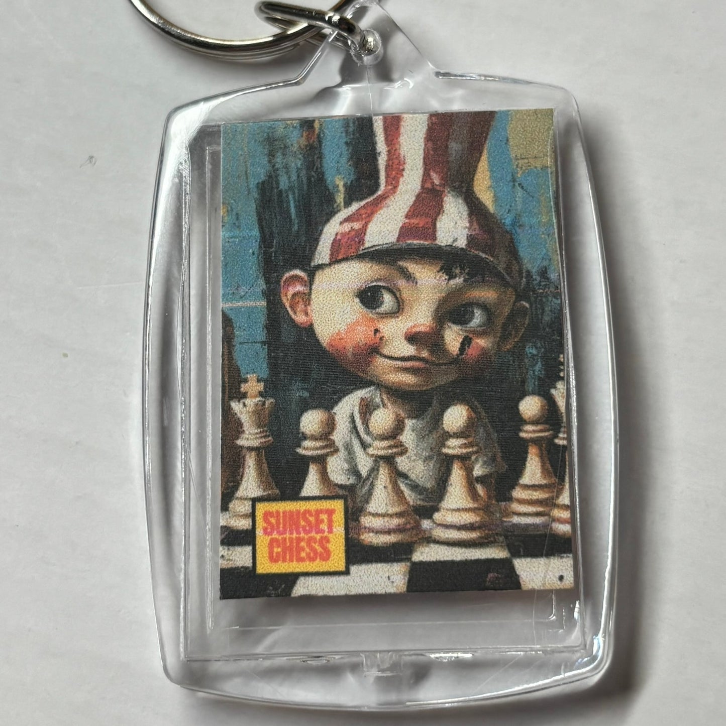Curious Boy - Chess  Photo Keychain