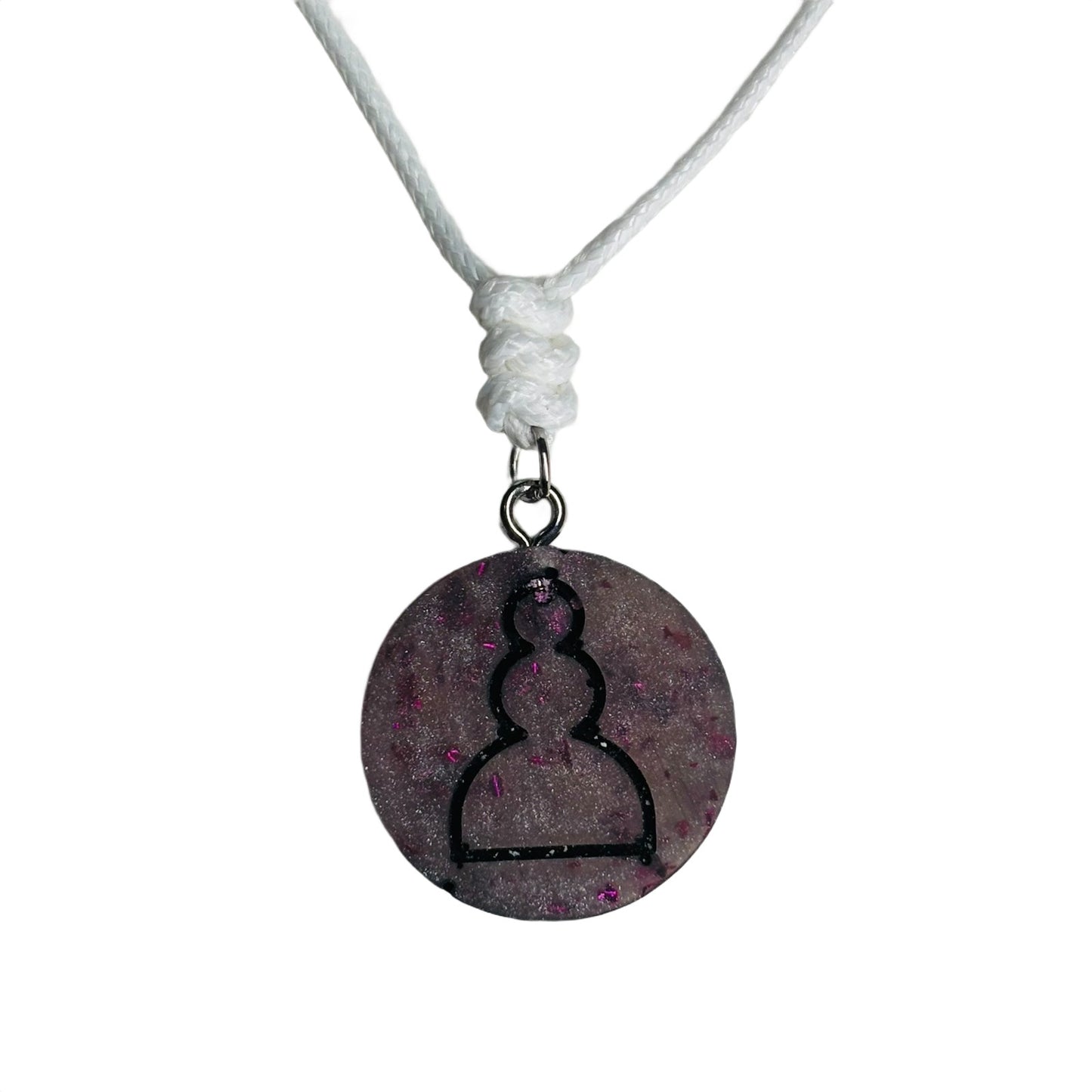 Midnight Purple Pawn - Handmade Resin Chess Necklace