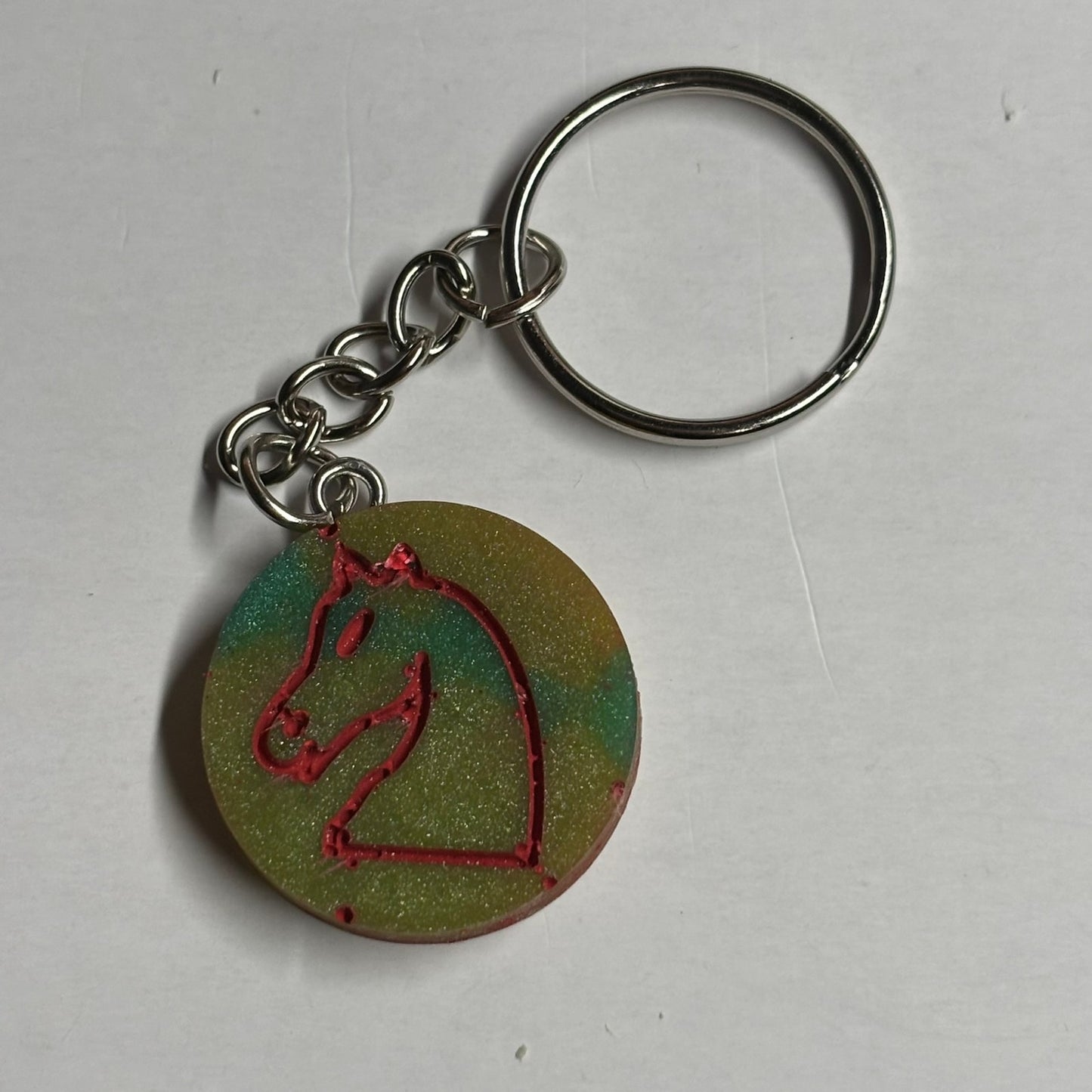 Red Lining Knight - Handmade Resin Keychain - Flat Edition