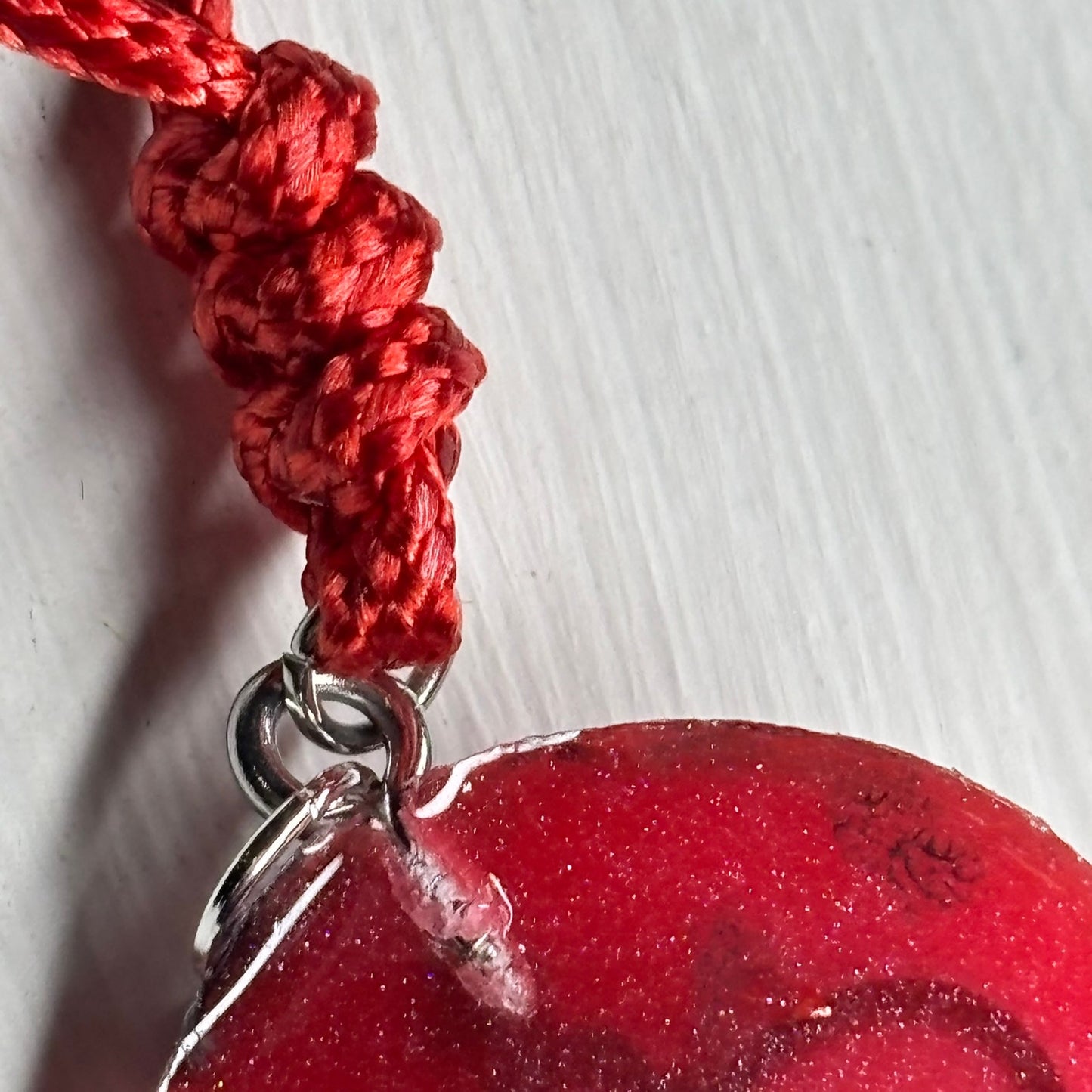 Folded Red King - Handmade Resin Chess Necklace