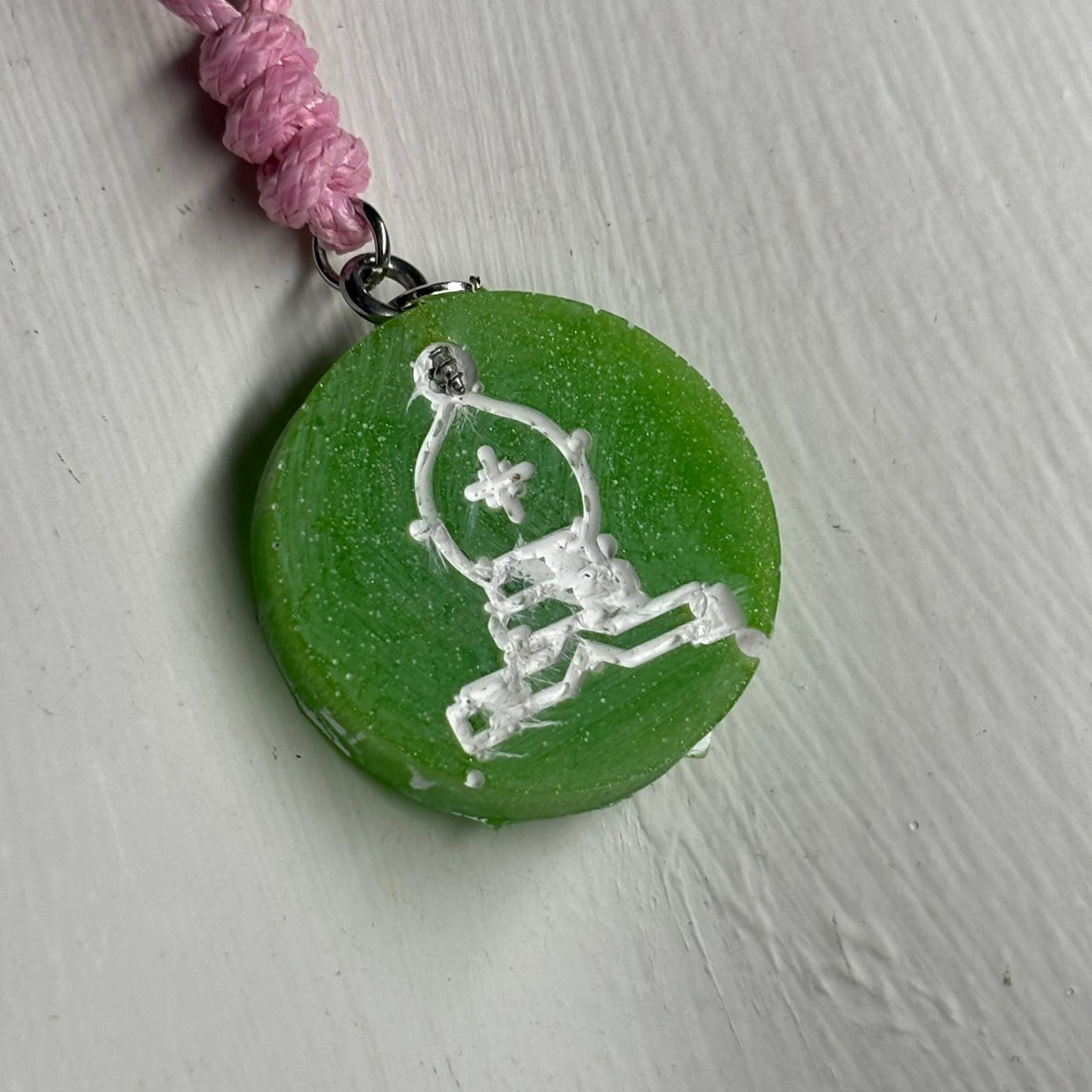 Green Bishop - Handmade Resin Chess Necklace