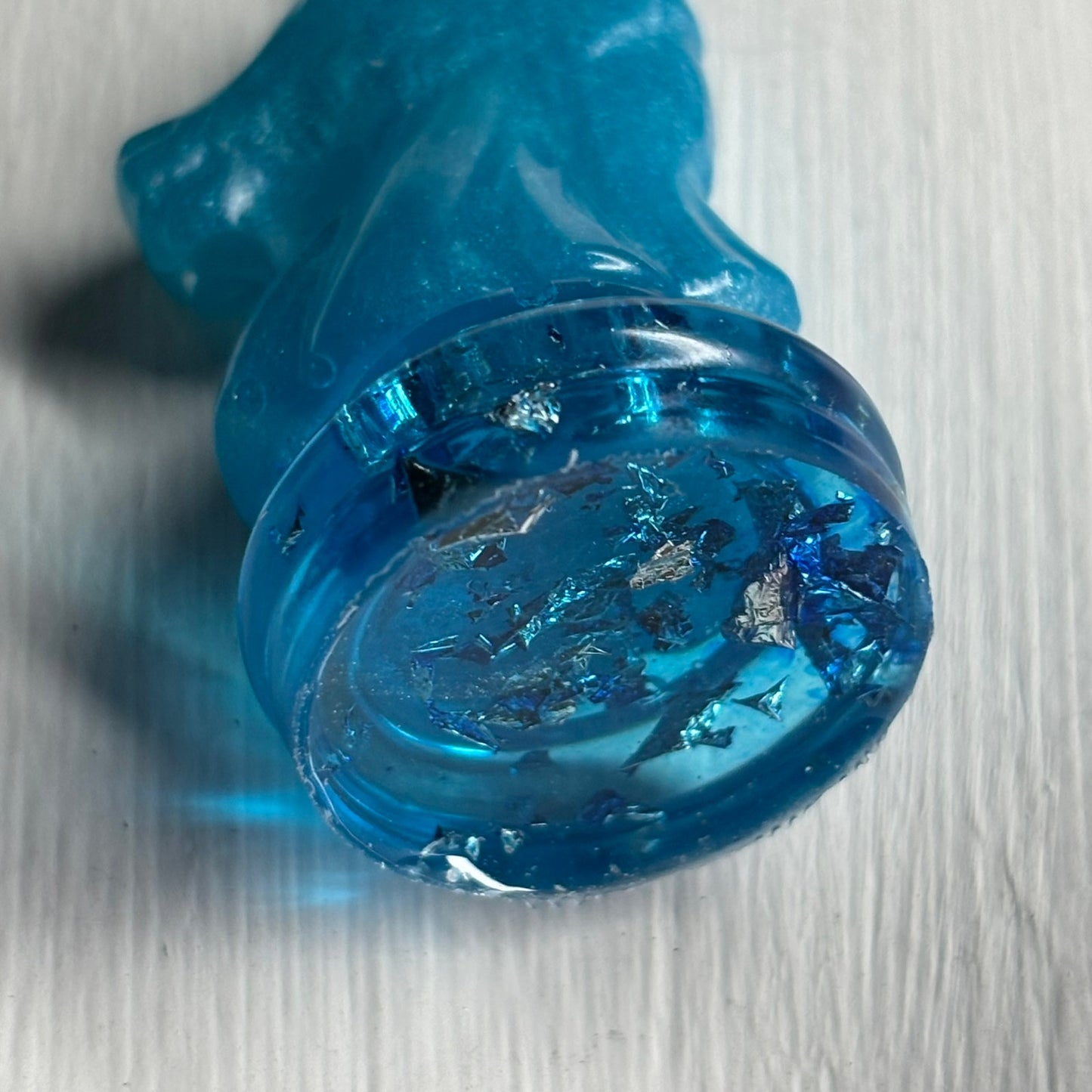 Crystal Ice Blue Knight - Handmade Resin Chess Necklace