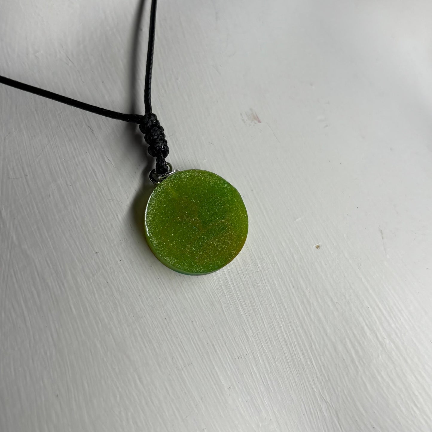 Green & Orange King - Handmade Resin Chess Necklace