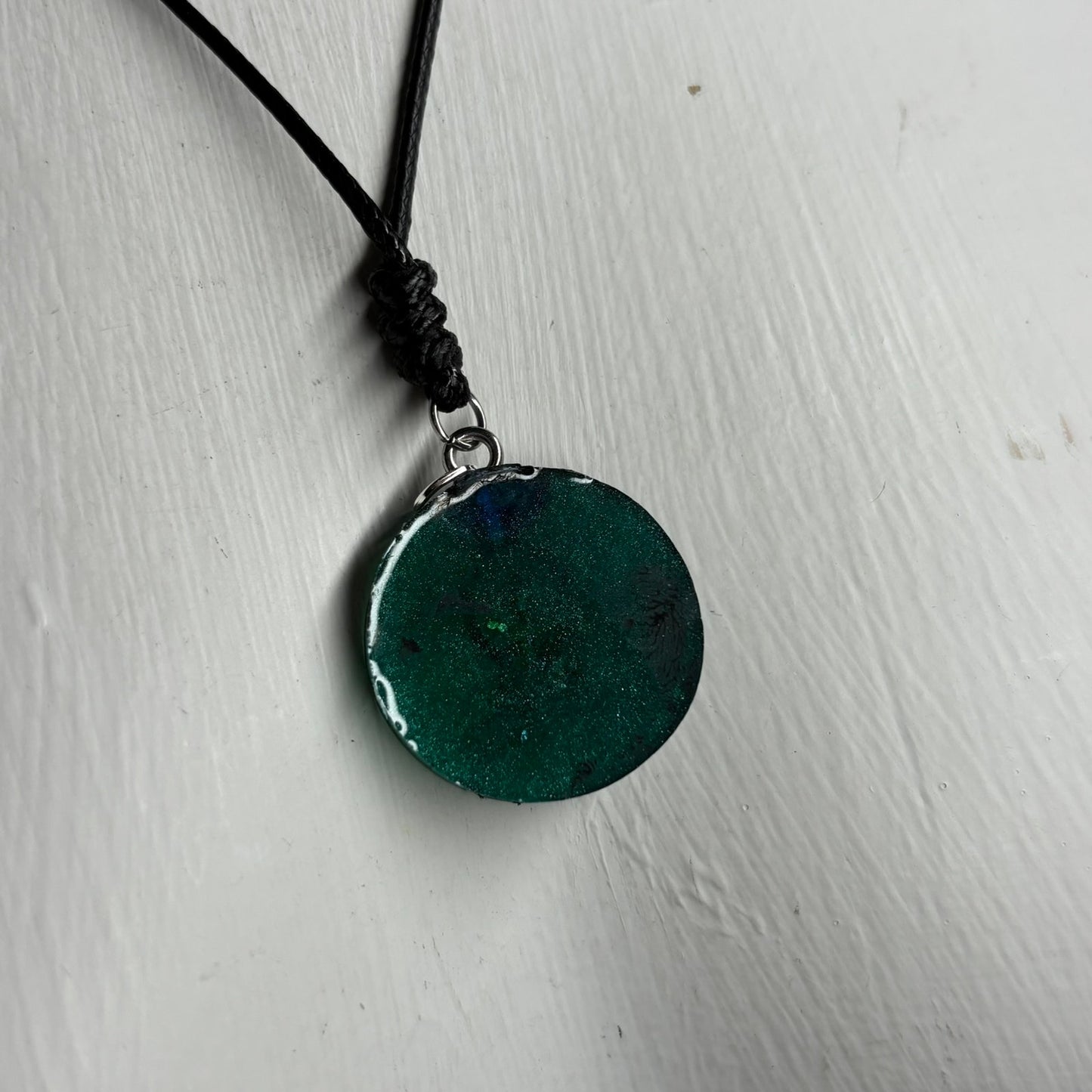 Dark Green Bishop - Handmade Resin Chess Necklace