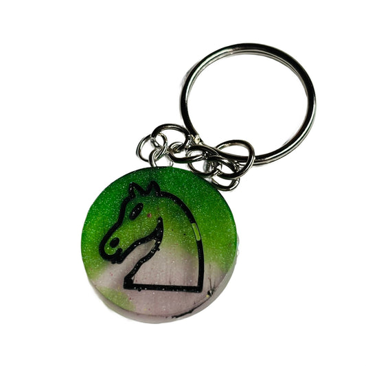 Green Capped Knight - Handmade Resin Keychain