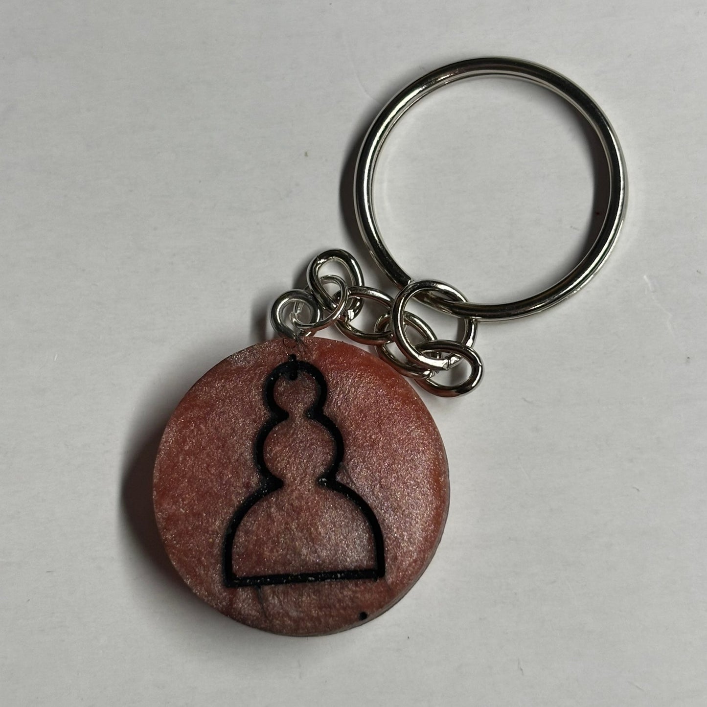 Dark Peach Pawn - Handmade Resin Keychain