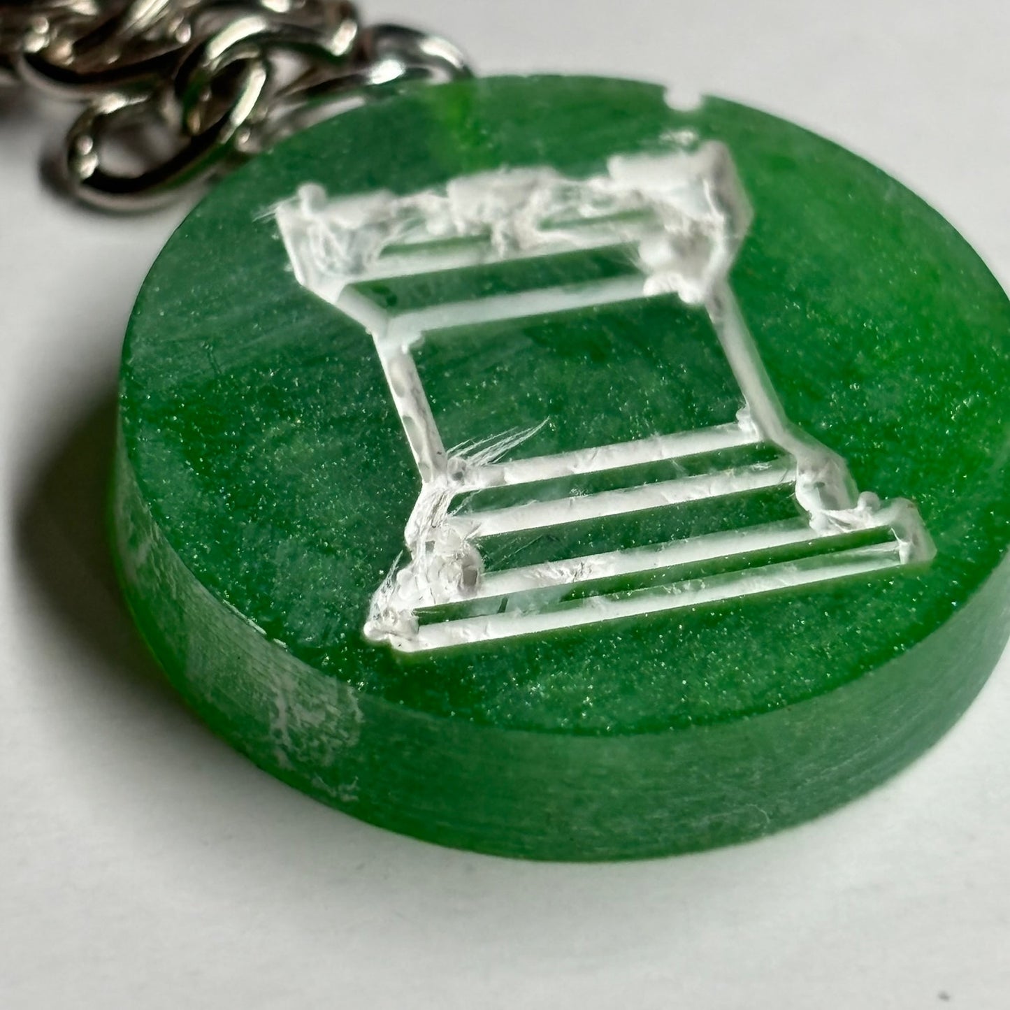 Green Rook - Handmade Resin Keychain