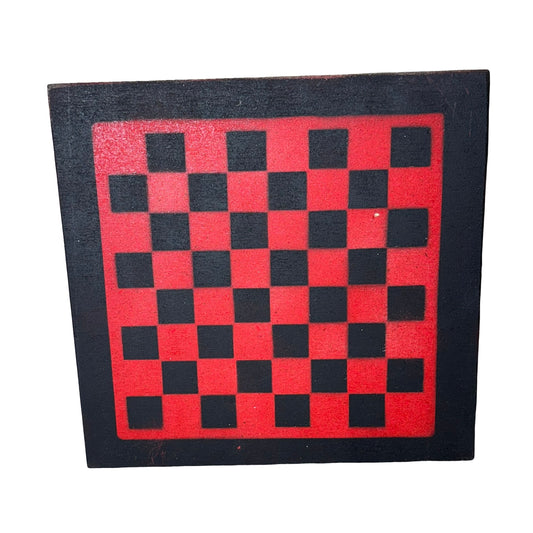 Red & Black - Painted Chess Board