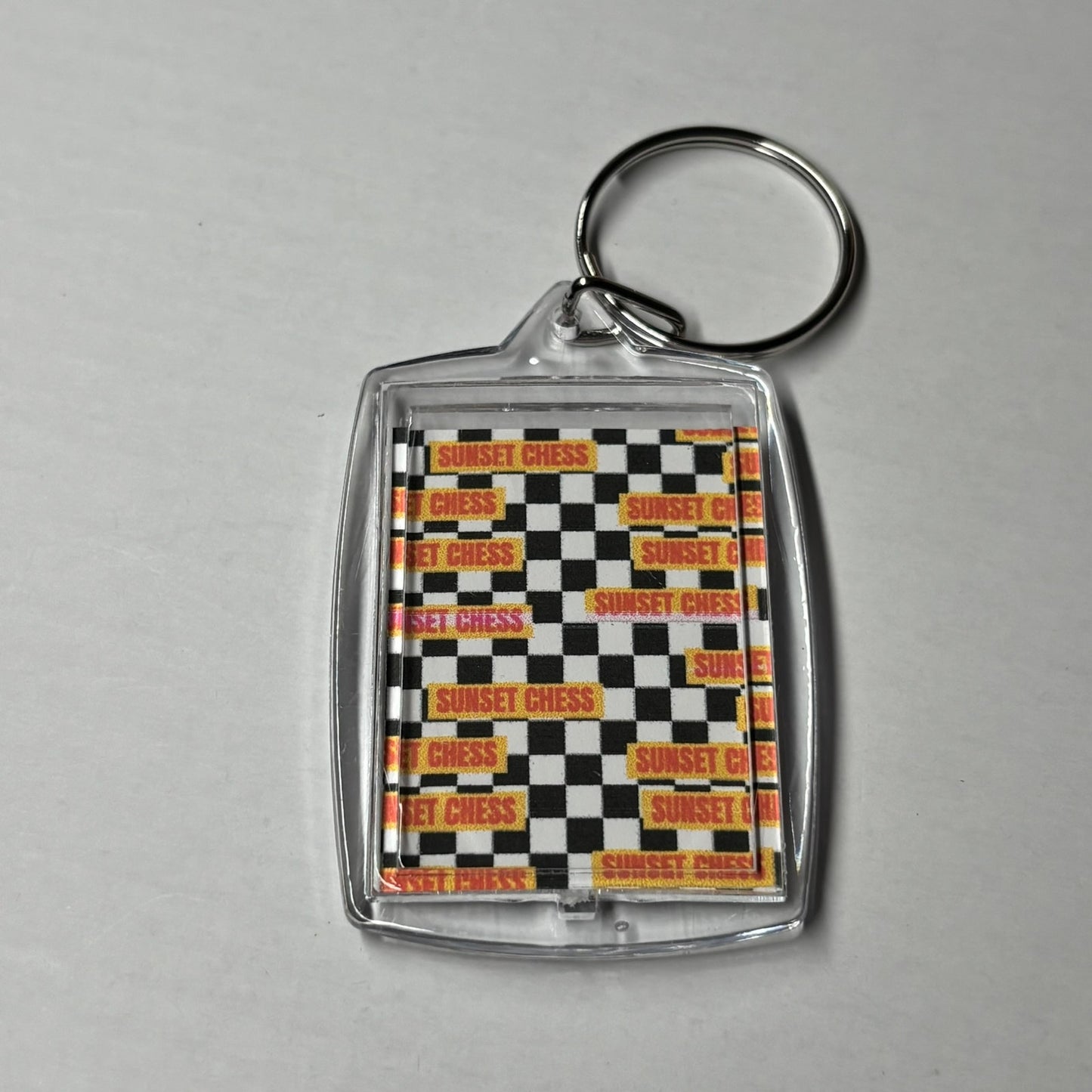 Old Fashioned Chess - Sunset Chess Photo Keychain
