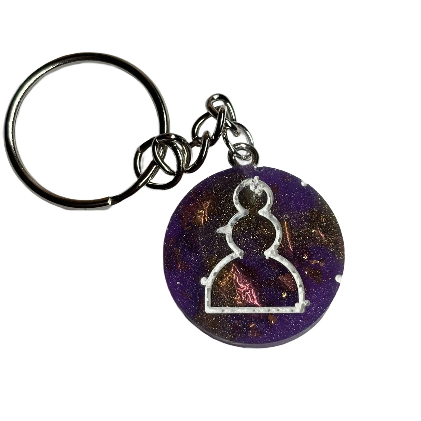 Purple Crystals Pawn - Handmade Resin Keychain