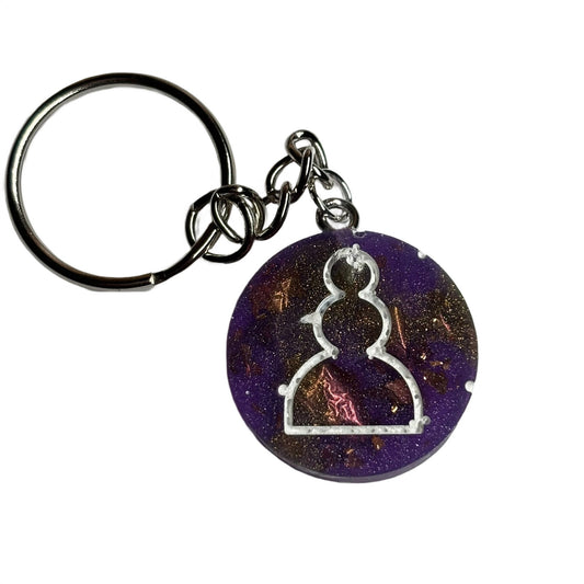 Purple Crystals Pawn - Handmade Resin Keychain