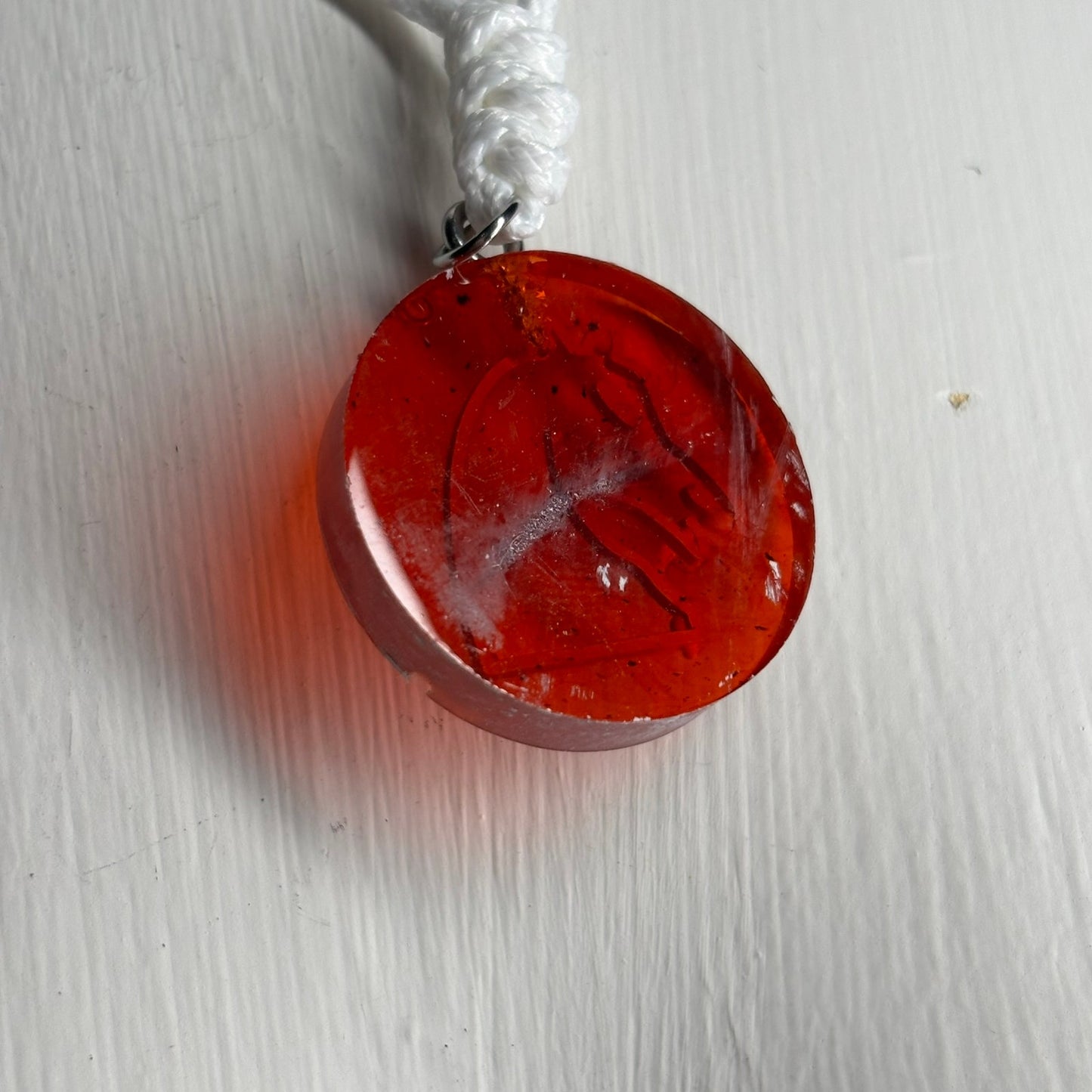 Cherry Red Knight - Handmade Resin Chess Necklace