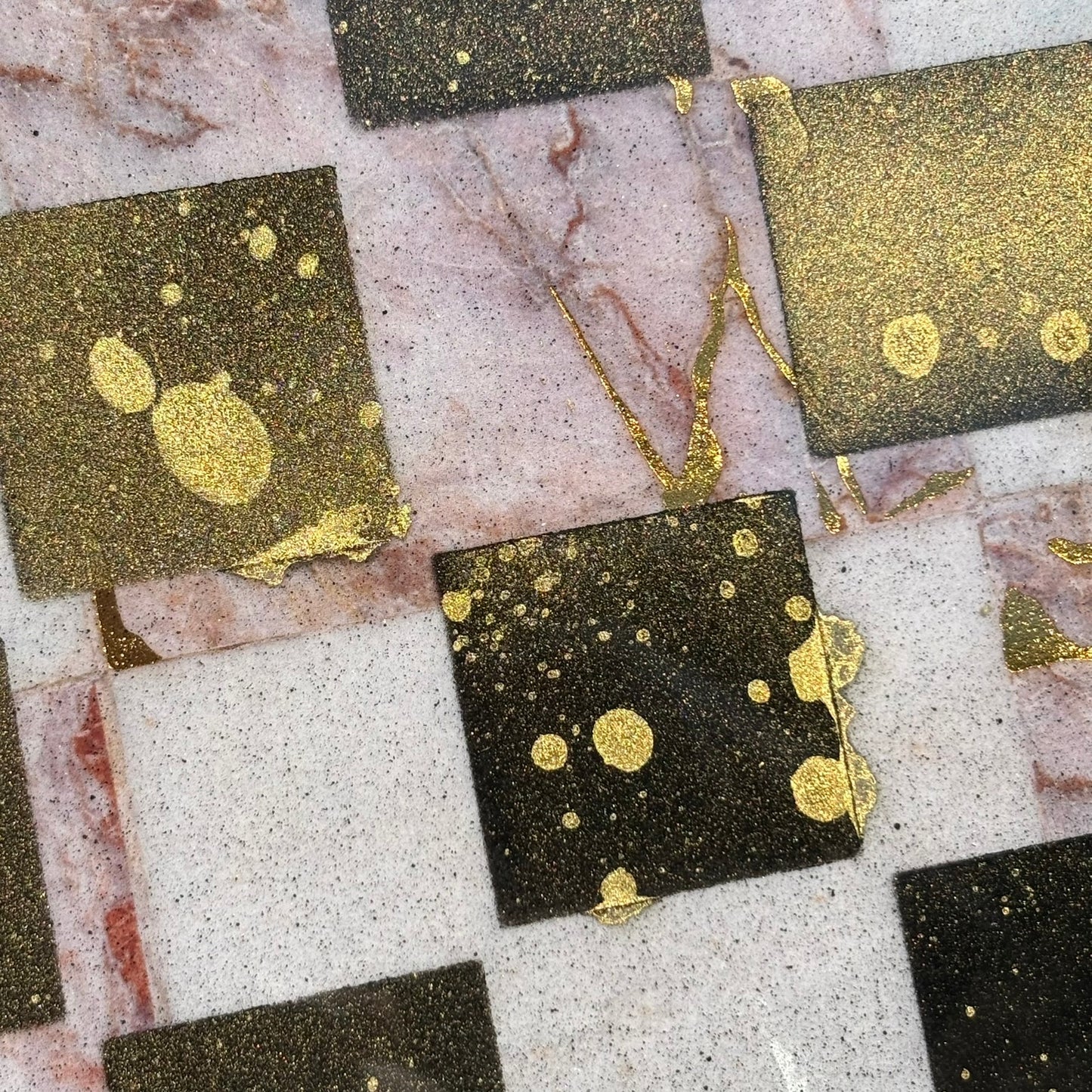 Pink Marble - Resin Coated Chess Board