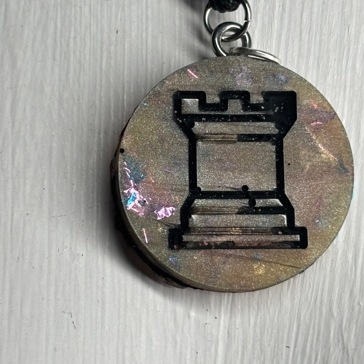 Brown Rook - Handmade Resin Chess Necklace