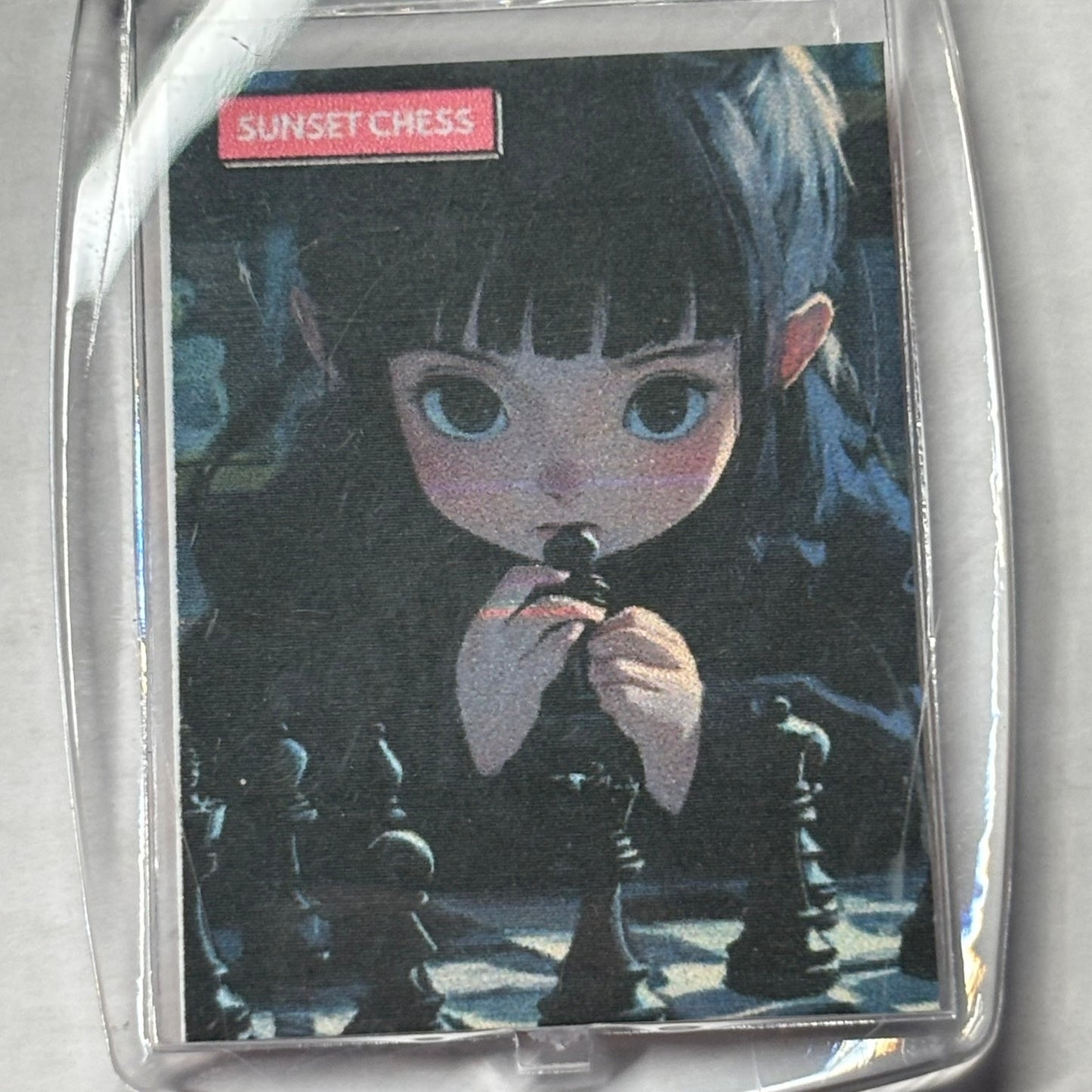 Courage - Chess  Photo Keychain