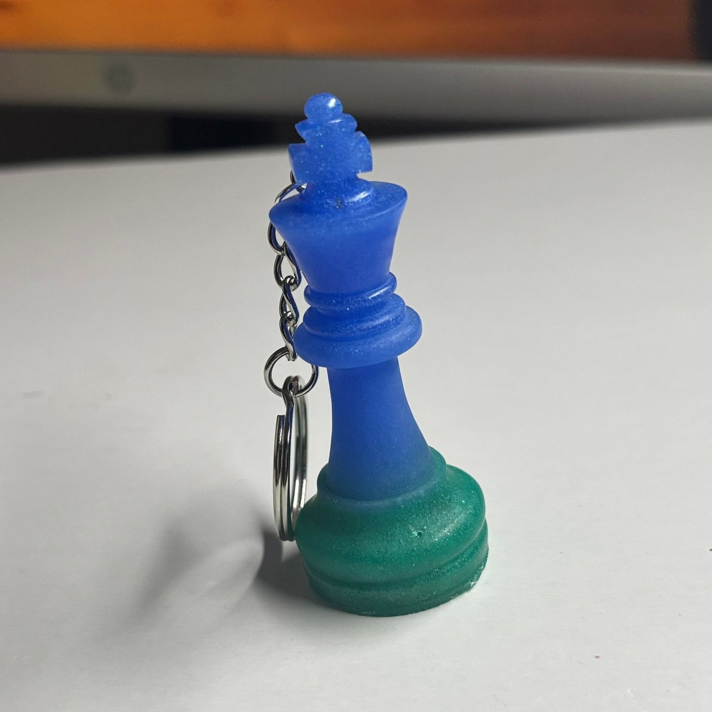 Blue/Green King - Handmade Resin Keychain