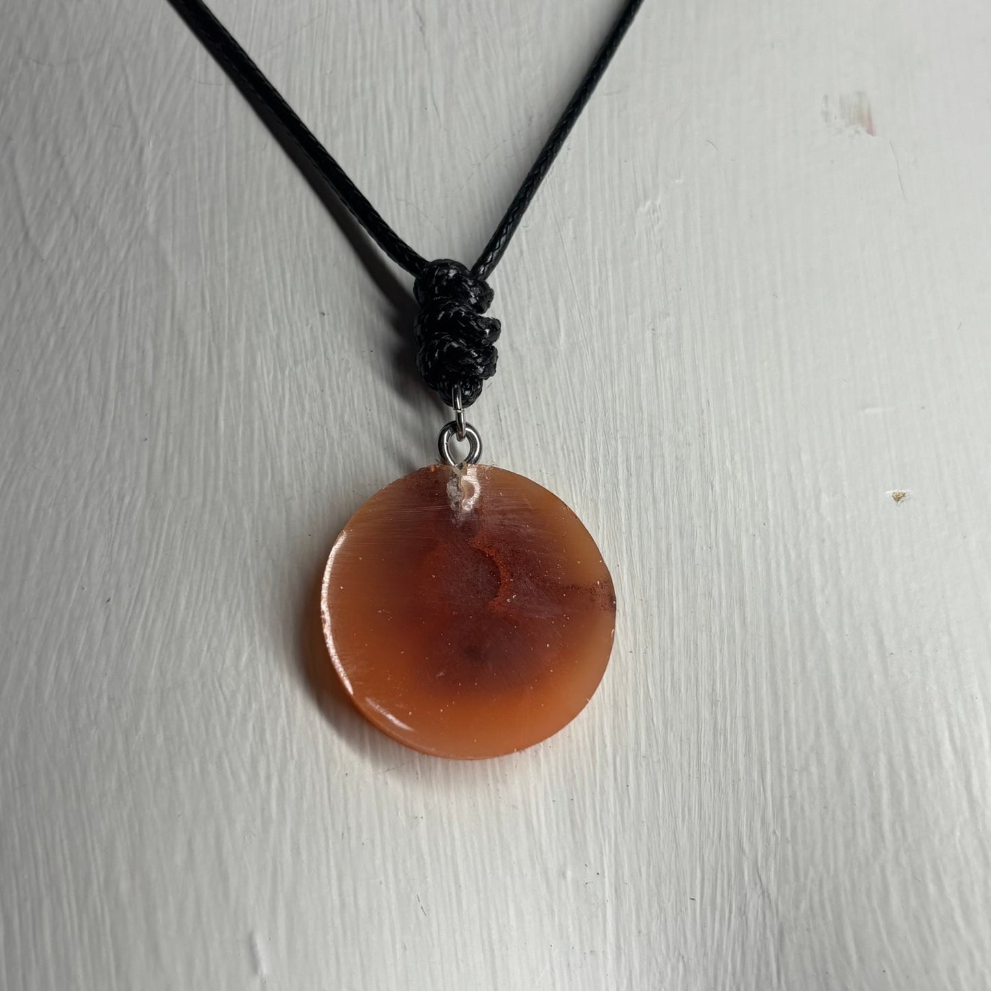 Safari Orange Pawn - Handmade Resin Chess Necklace