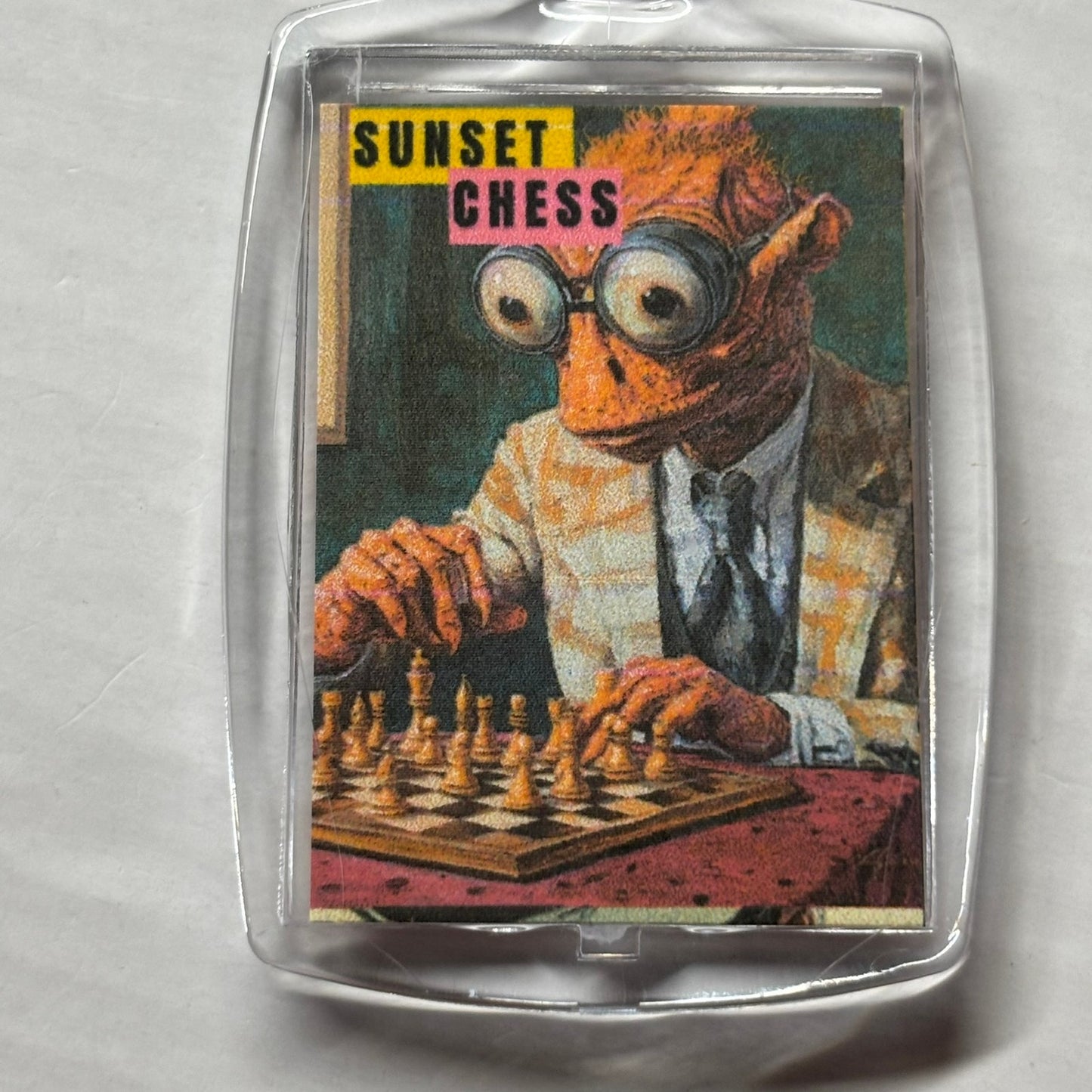 Orange Lizard - Chess  Photo Keychain