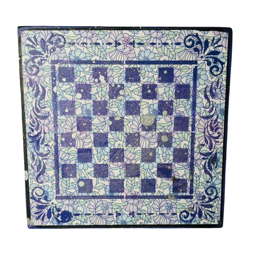 Vintage Purple Flowers - Scrapbook Chess Board