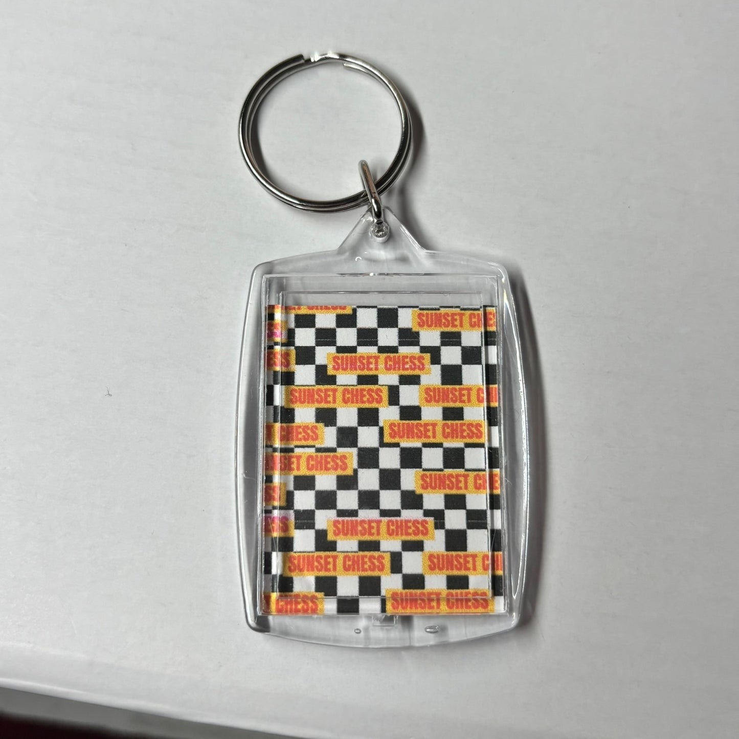 A Strong Mind - Sunset Chess Photo Keychain