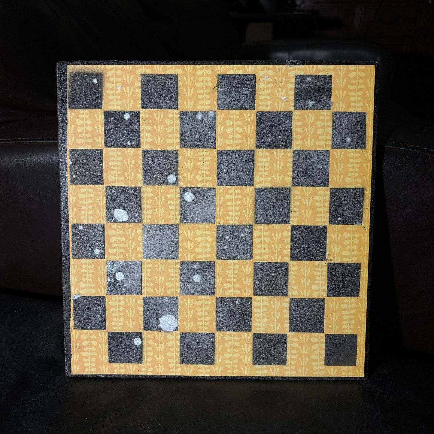Black & Yellow Flowers - Scrapbook Chess Board