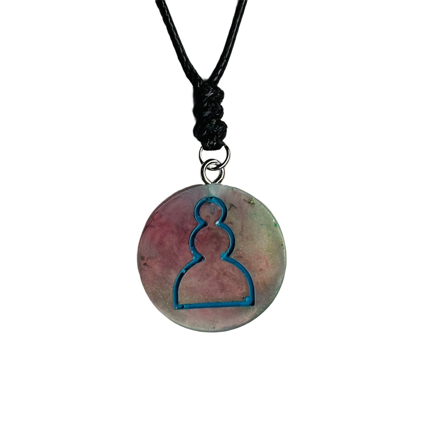 Steamy Space Pawn - Handmade Resin Chess Necklace
