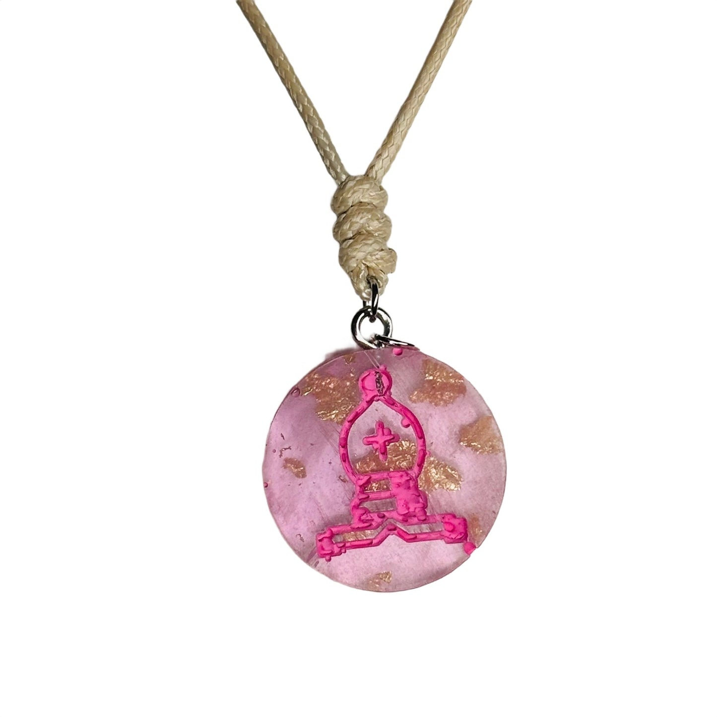 Royal Cream Pink - Handmade Resin Chess Necklace