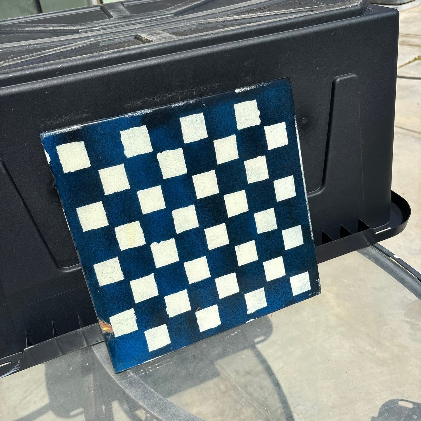 Blue Black Mix - Resin Coated Chess Board