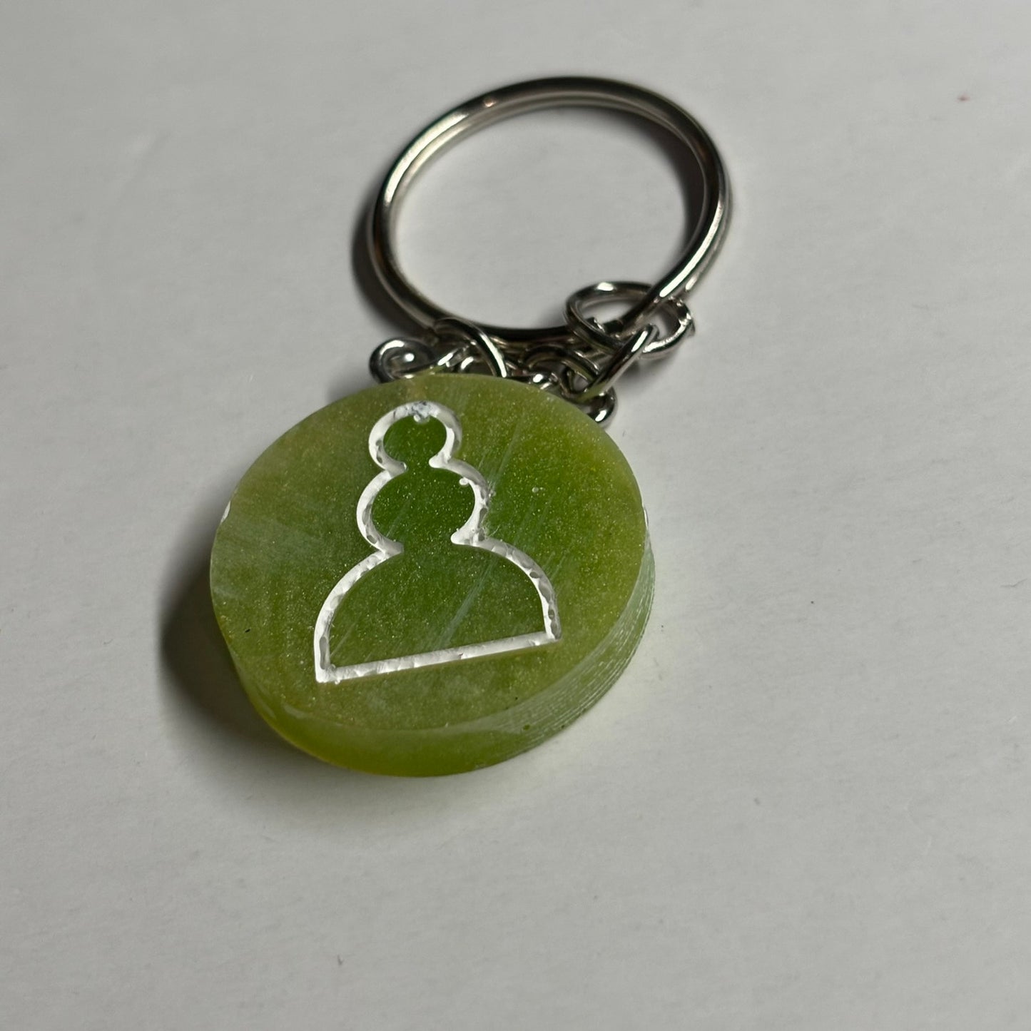 Lime Green Pawn - Handmade Resin Keychain