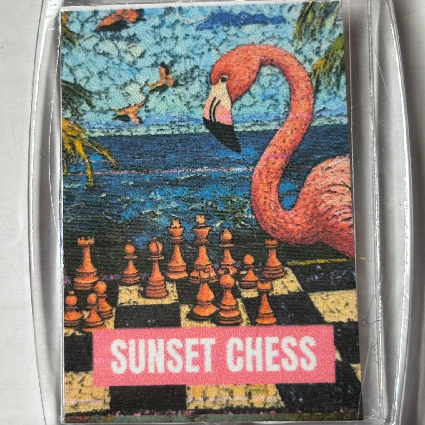 Flamingo - Chess  Photo Keychain