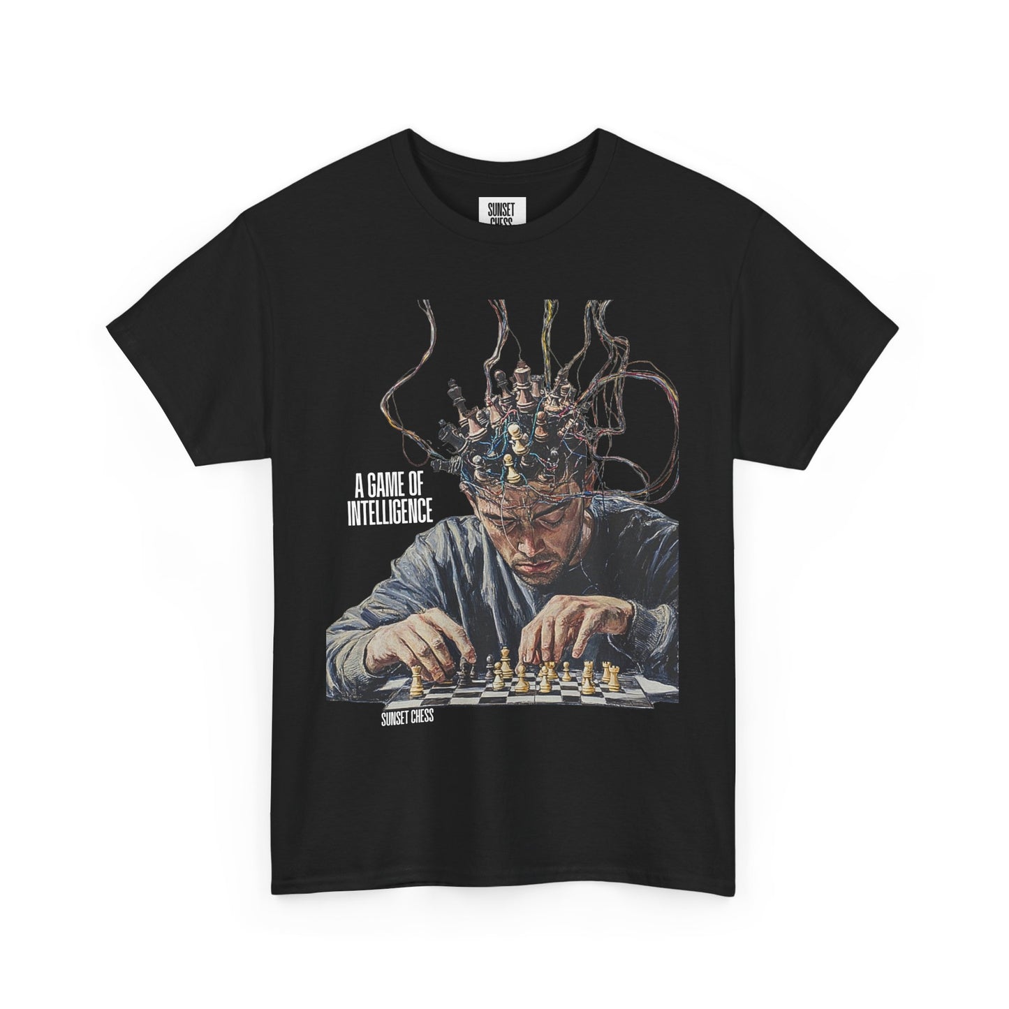 A Game of Intelligence - Black Chess Tee - Unisex Heavy Cotton Tee