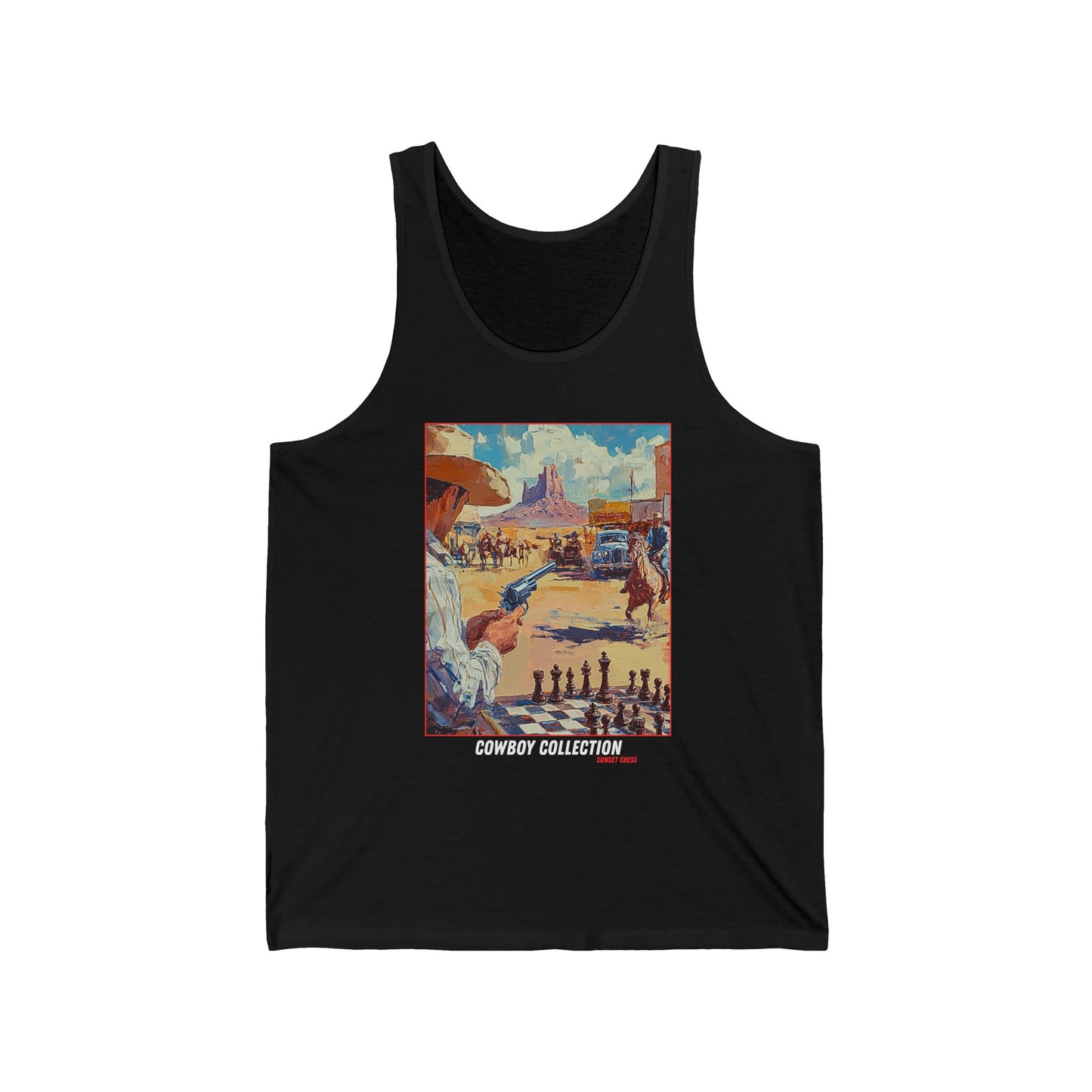 Backlot Shootout - Black Chess Tank Top