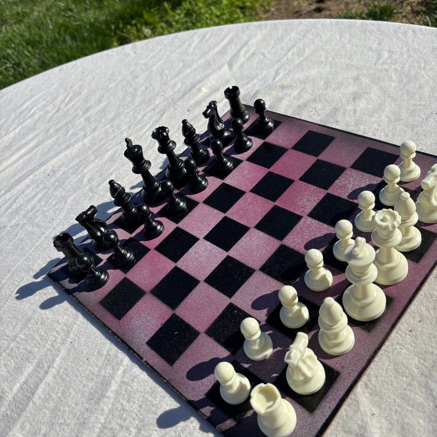 Pink Mist - Painted Chess Set