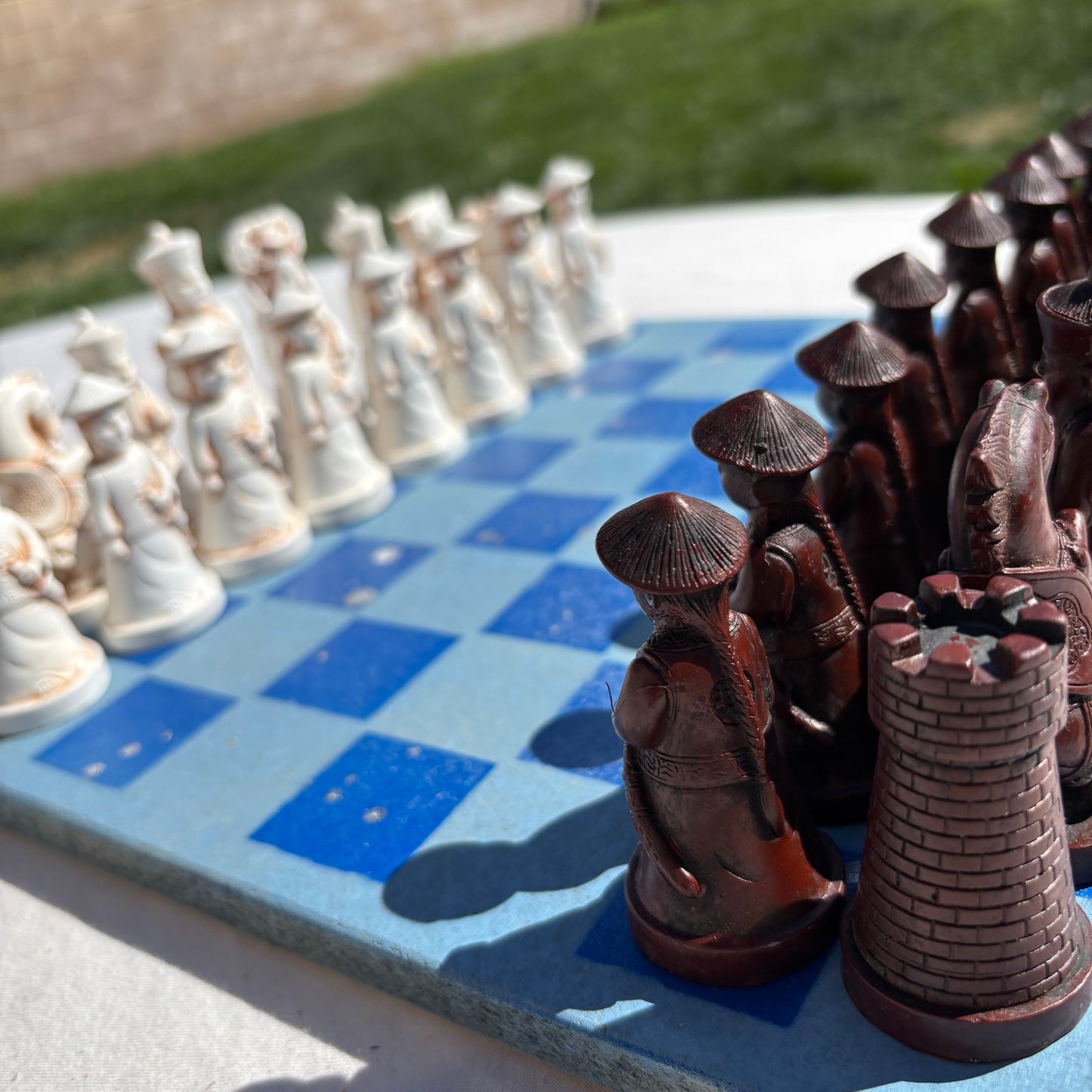 Simple Blue - Chinese Edition Chess Set