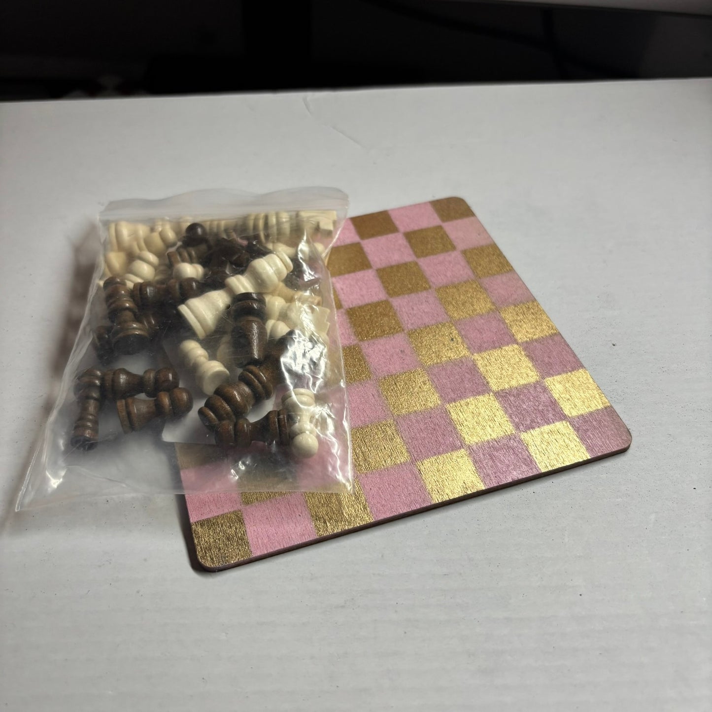 Golden Light Pink - Mini Chess Set