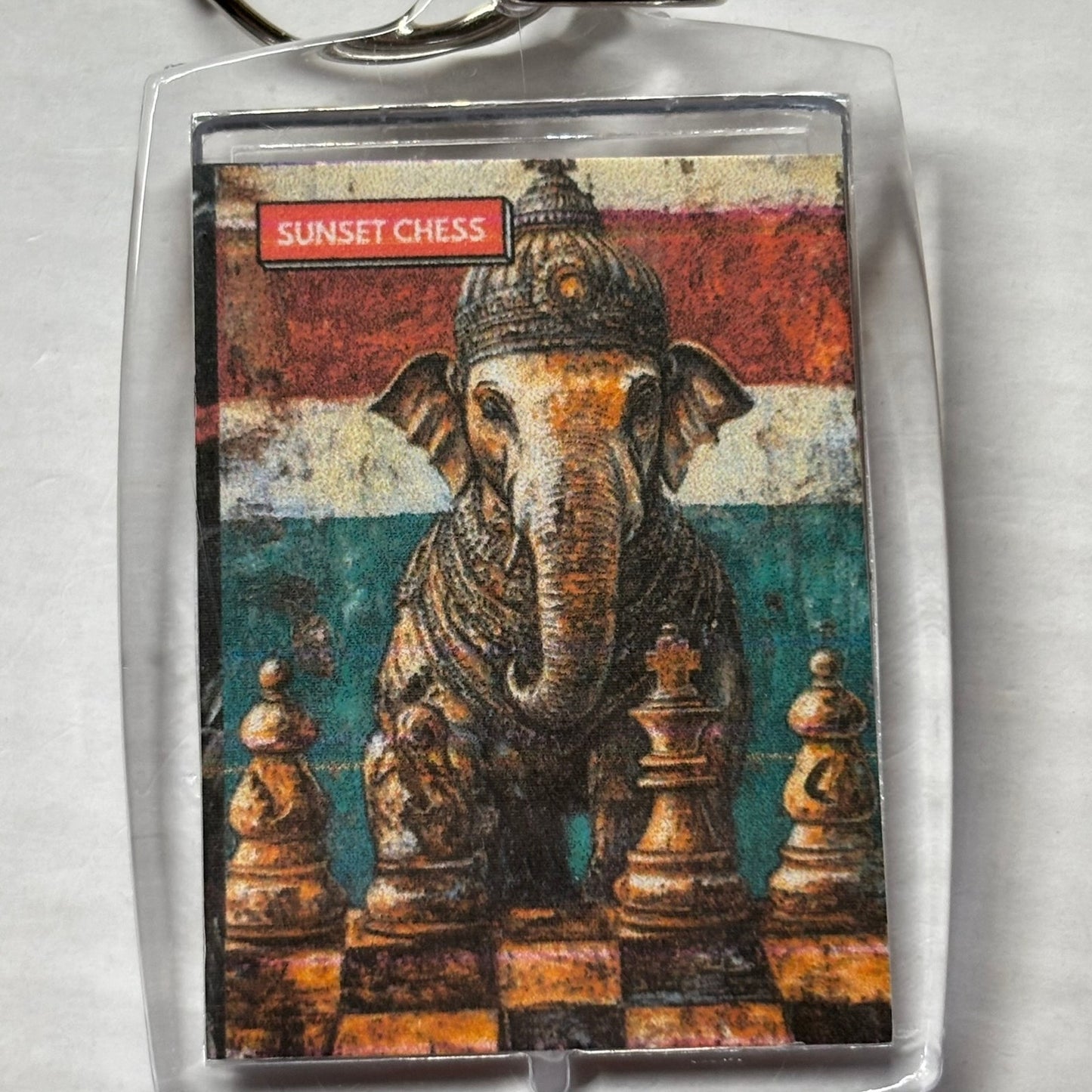 Elephant - Chess  Photo Keychain