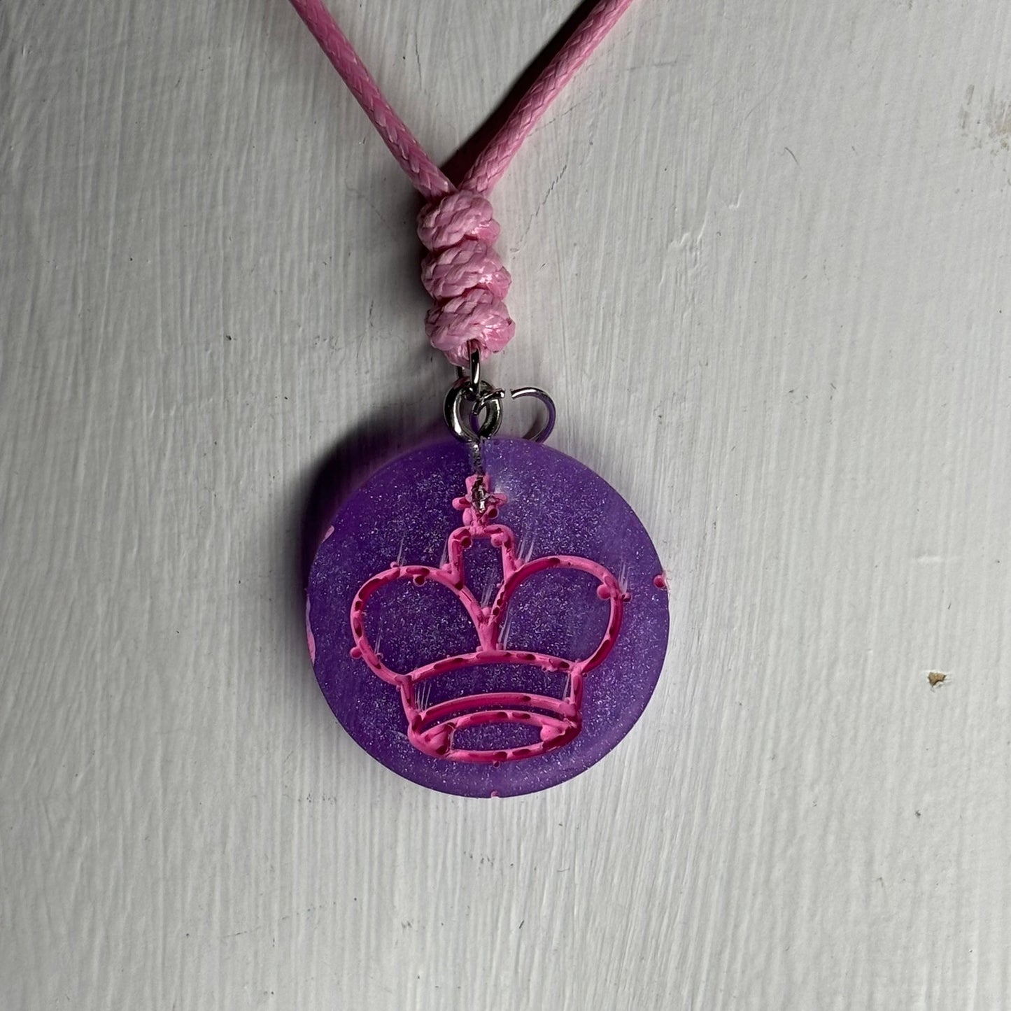 Fabulous Pink King - Handmade Resin Chess Necklace