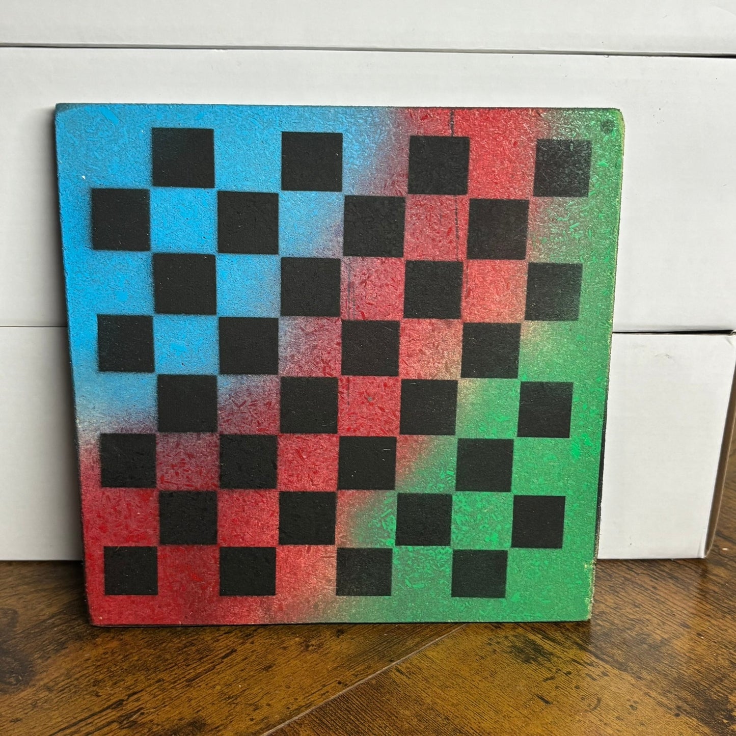 Rainbow Mix - Painted Double Sided Chess Board