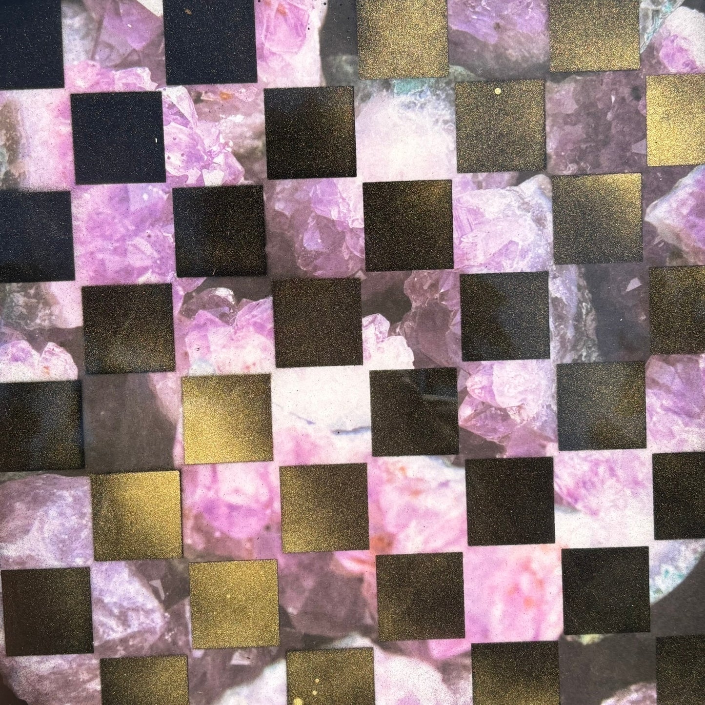 Purple Rocks - Resin Coated Chess Board