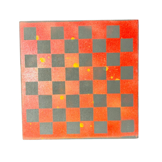 Black & Red - Painted Chess Board
