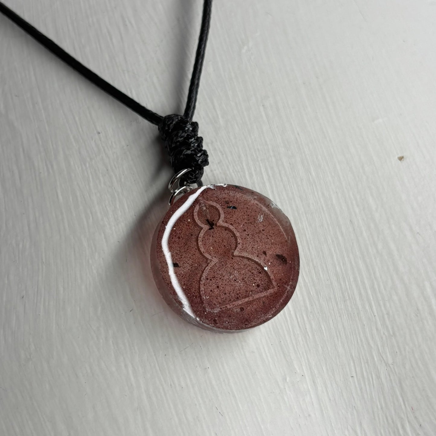 Violet Red Pawn - Handmade Resin Chess Necklace